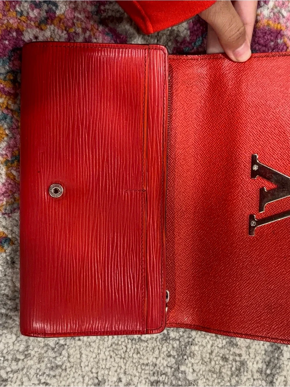 Louis Vuitton Red Epi Leather Wallet